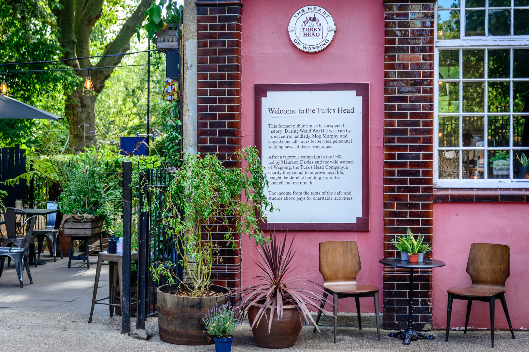 An image showing the front entrance of the Turk's Head pub in London.