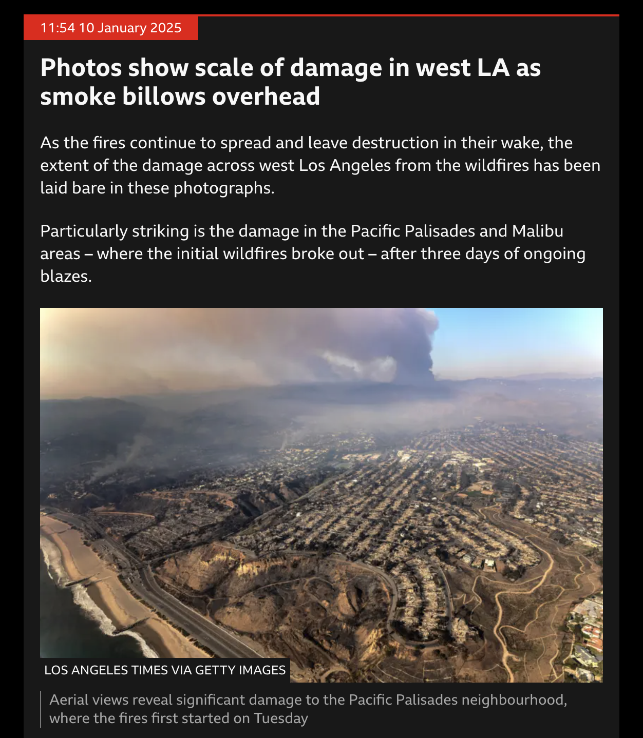 A screengrab showing the BBC News website